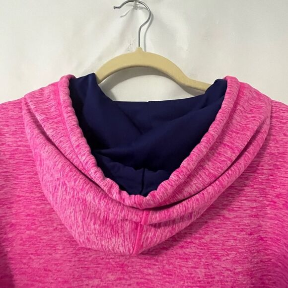 Under Armor Cold Gear Hot Pink Navy Logo Pullover Hoodie Size M - Picture 3 of 7
